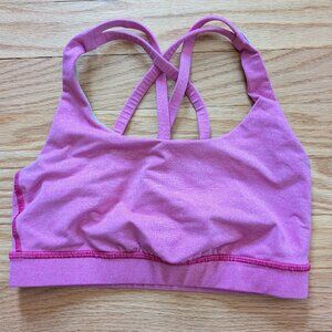 EUC Lululemon Energy Bra Women's 4 Small sports top PINK xs Strappy racer back